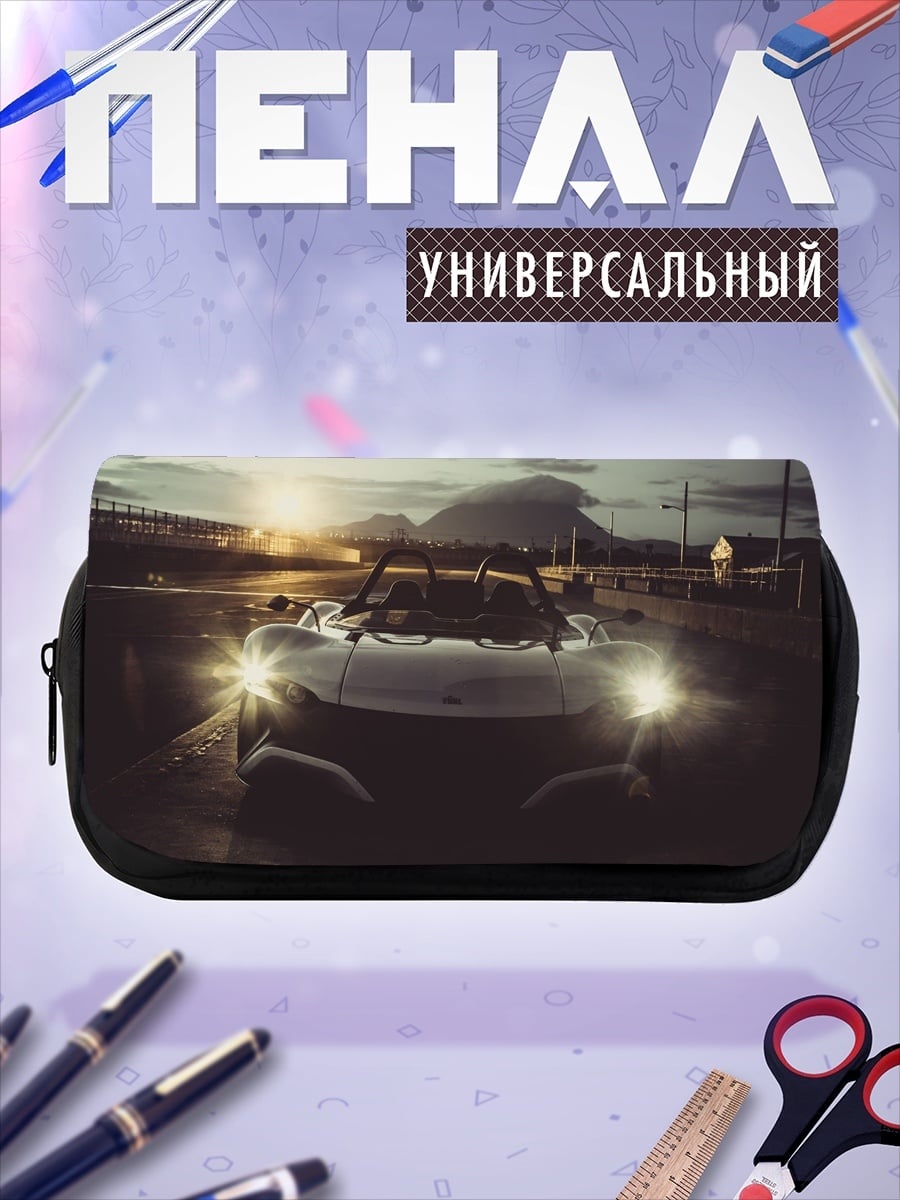 Пенал-косметичка Спортивный автомобиль ночью