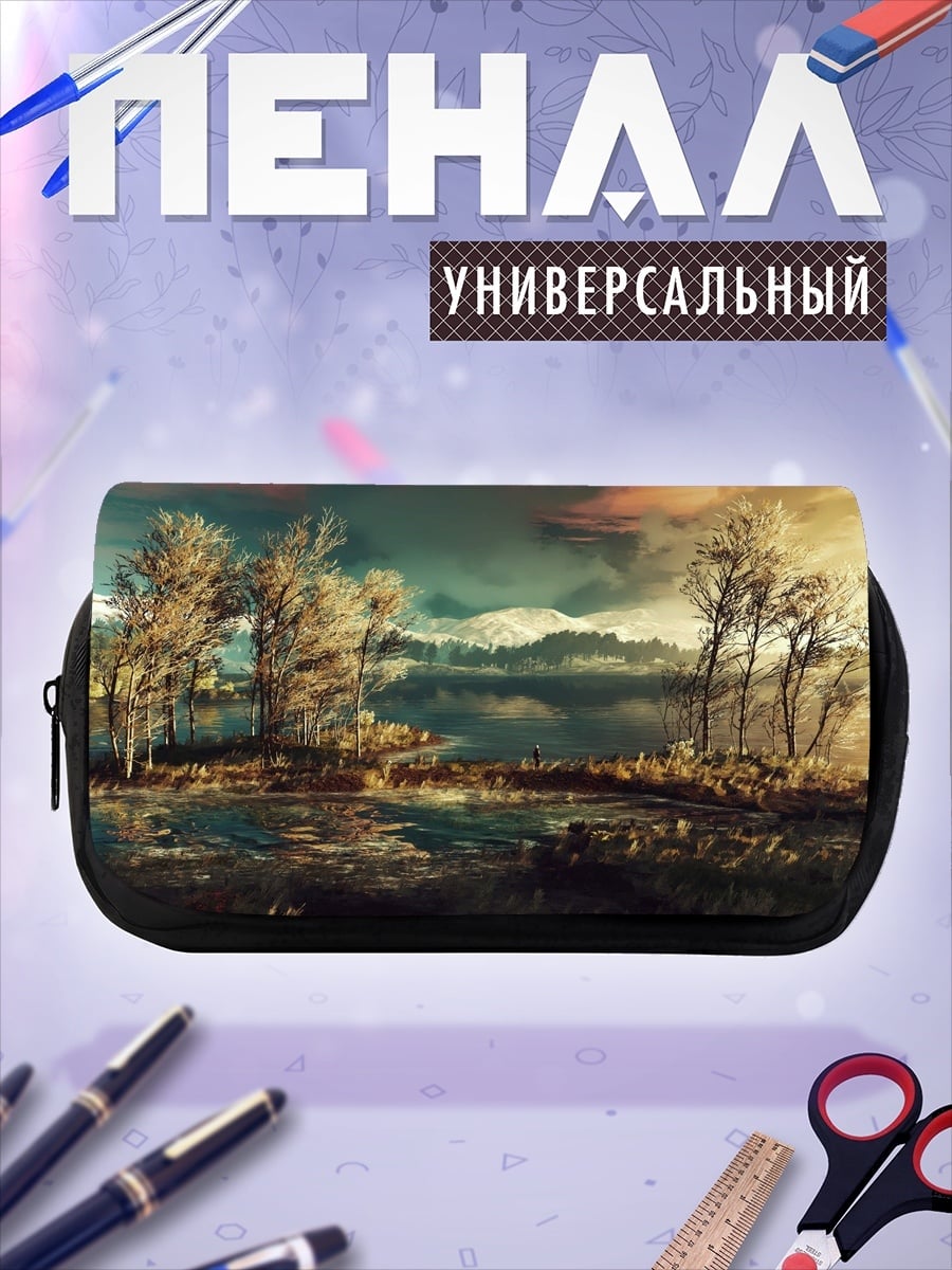 Пенал-косметичка Осенний пейзаж у озера