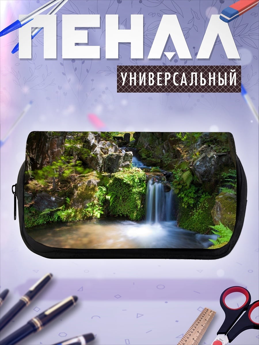 Пенал-косметичка Японский сад водопад