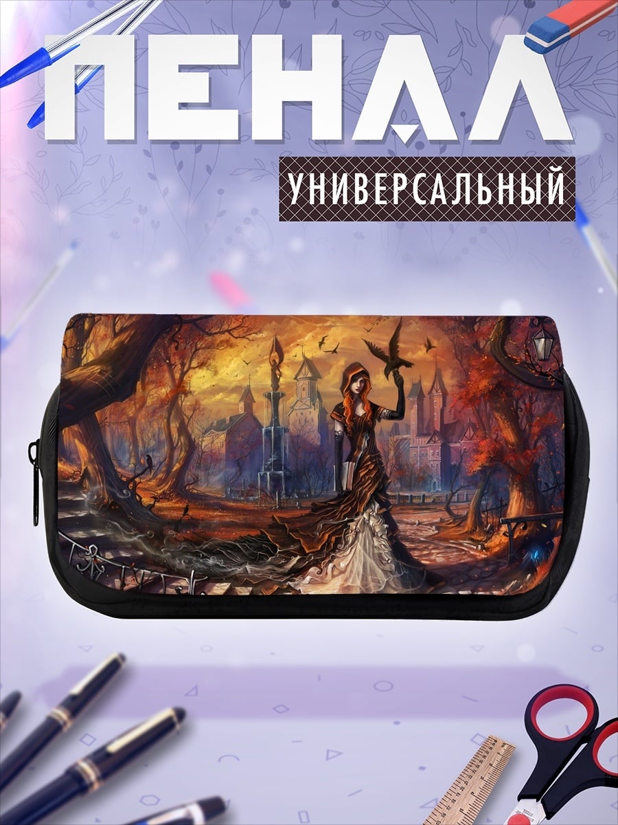 Пенал-косметичка Девушка в лесу