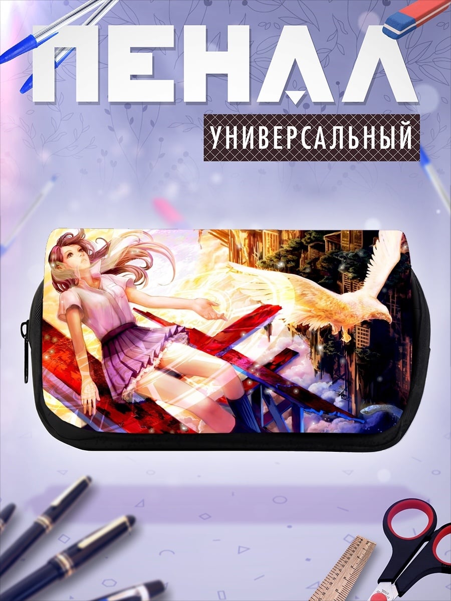 Пенал-косметичка Девушка и птица