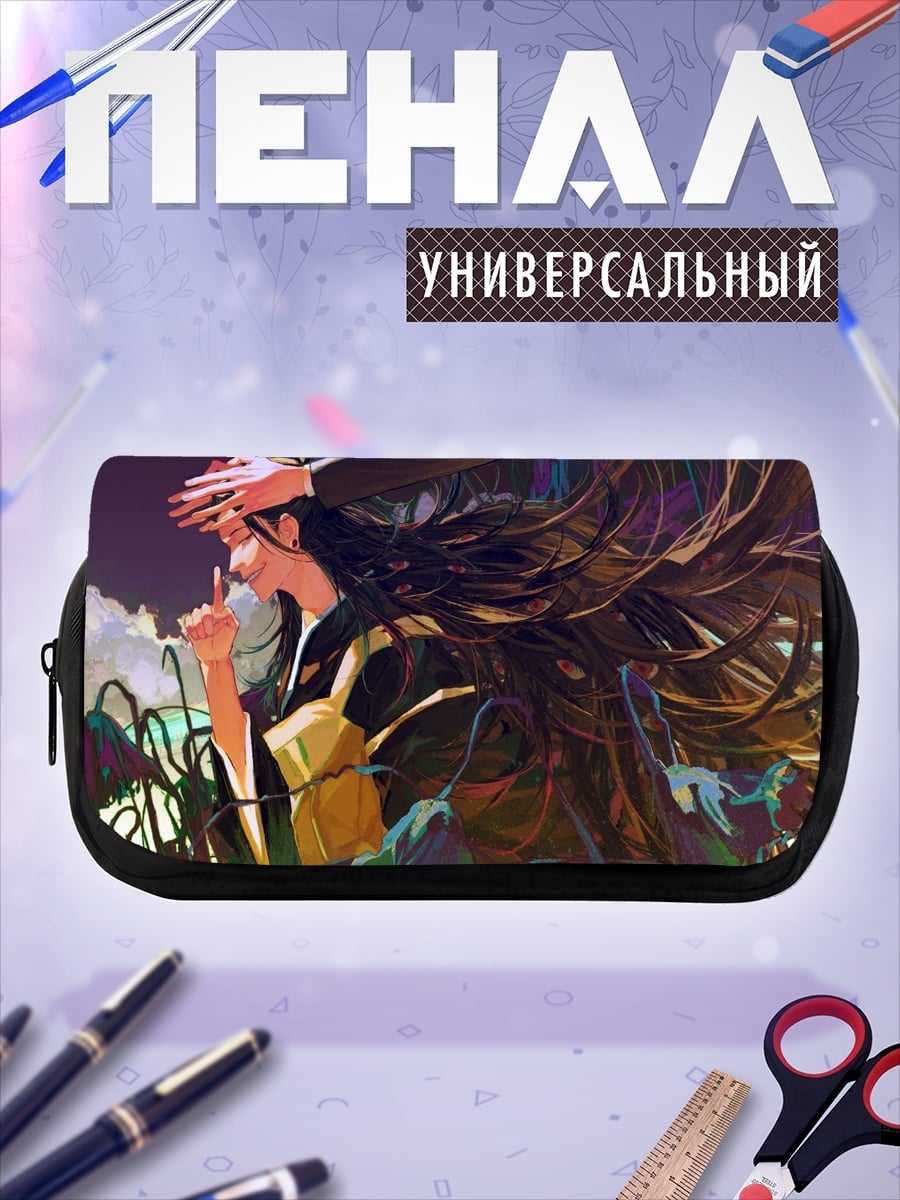 Пенал-косметичка девушка в волосах