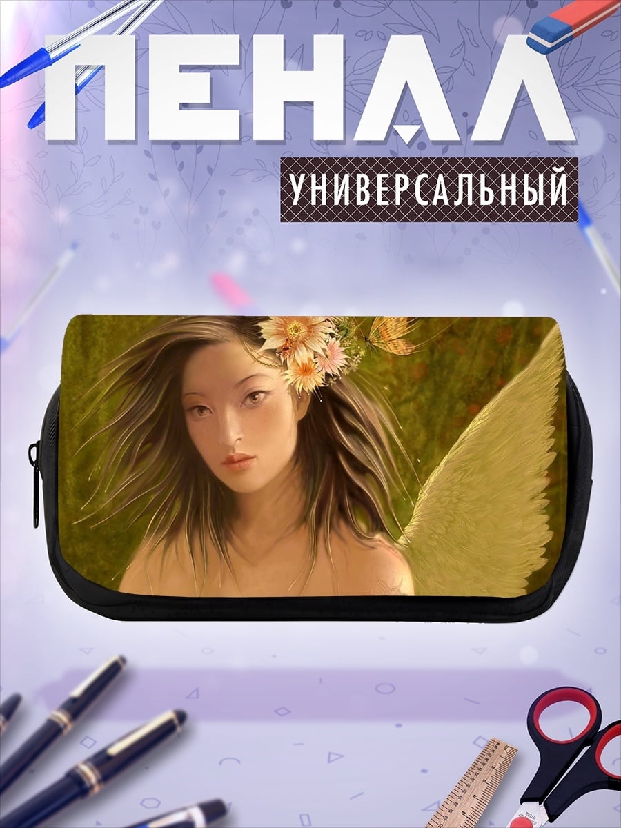 Пенал-косметичка ангел с цветами