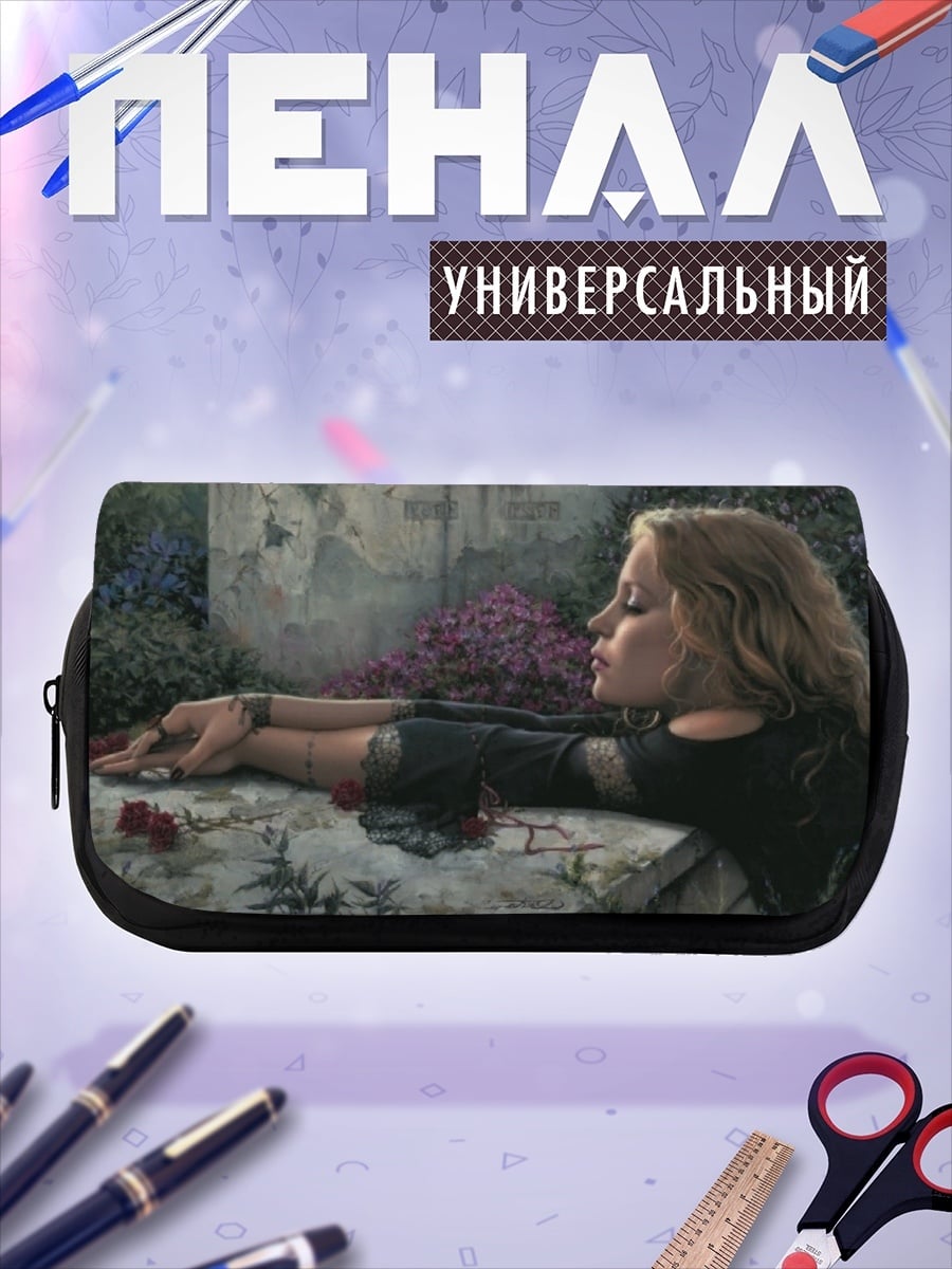 Пенал-косметичка Девушка в саду