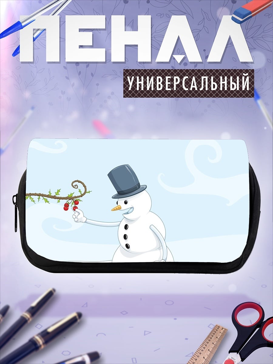 Пенал-косметичка Снеговик в шляпе