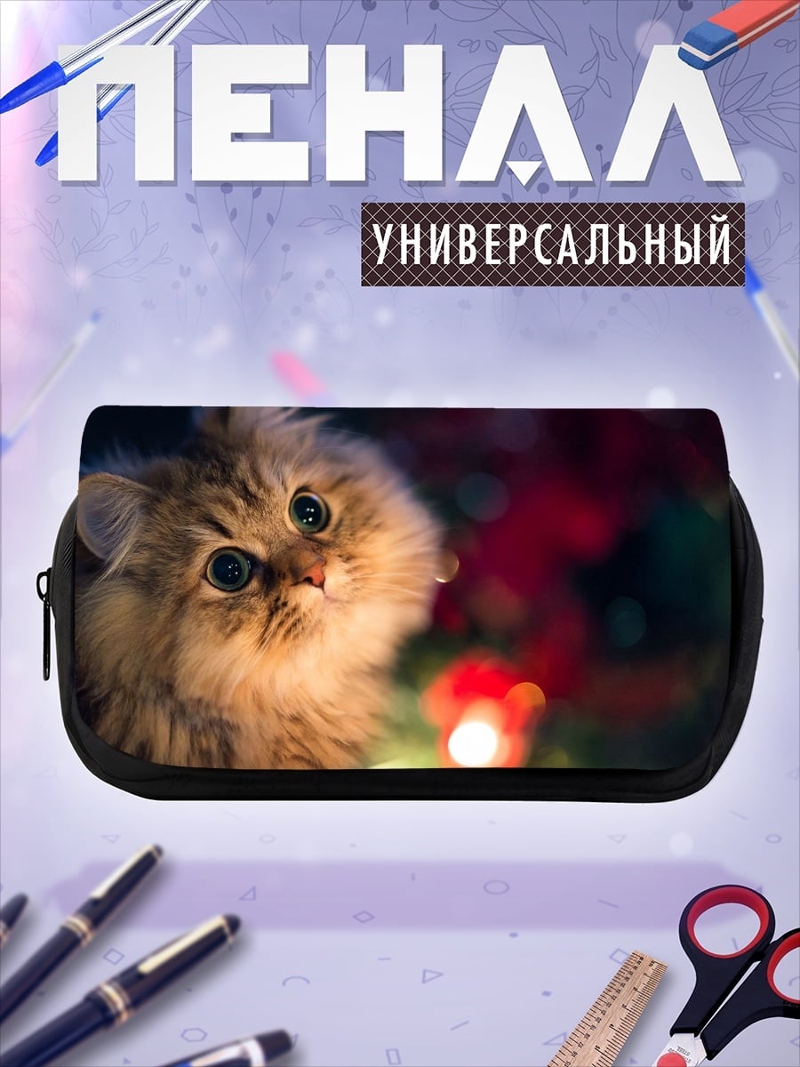Пенал-косметичка Пушистый котенок с глазами