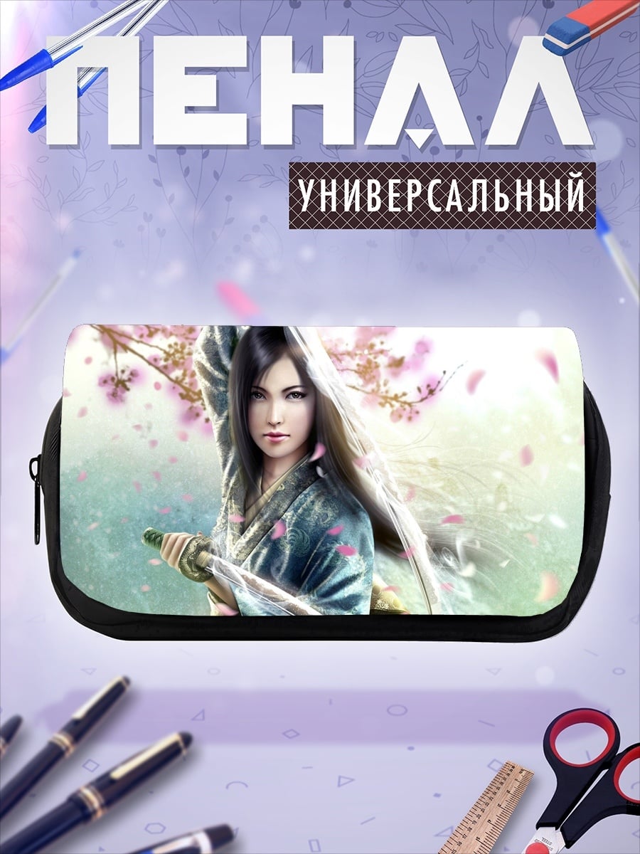 Пенал-косметичка Самурай под сакурой
