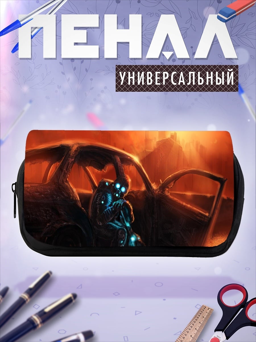 Пенал-косметичка киберпанк фигура в машине