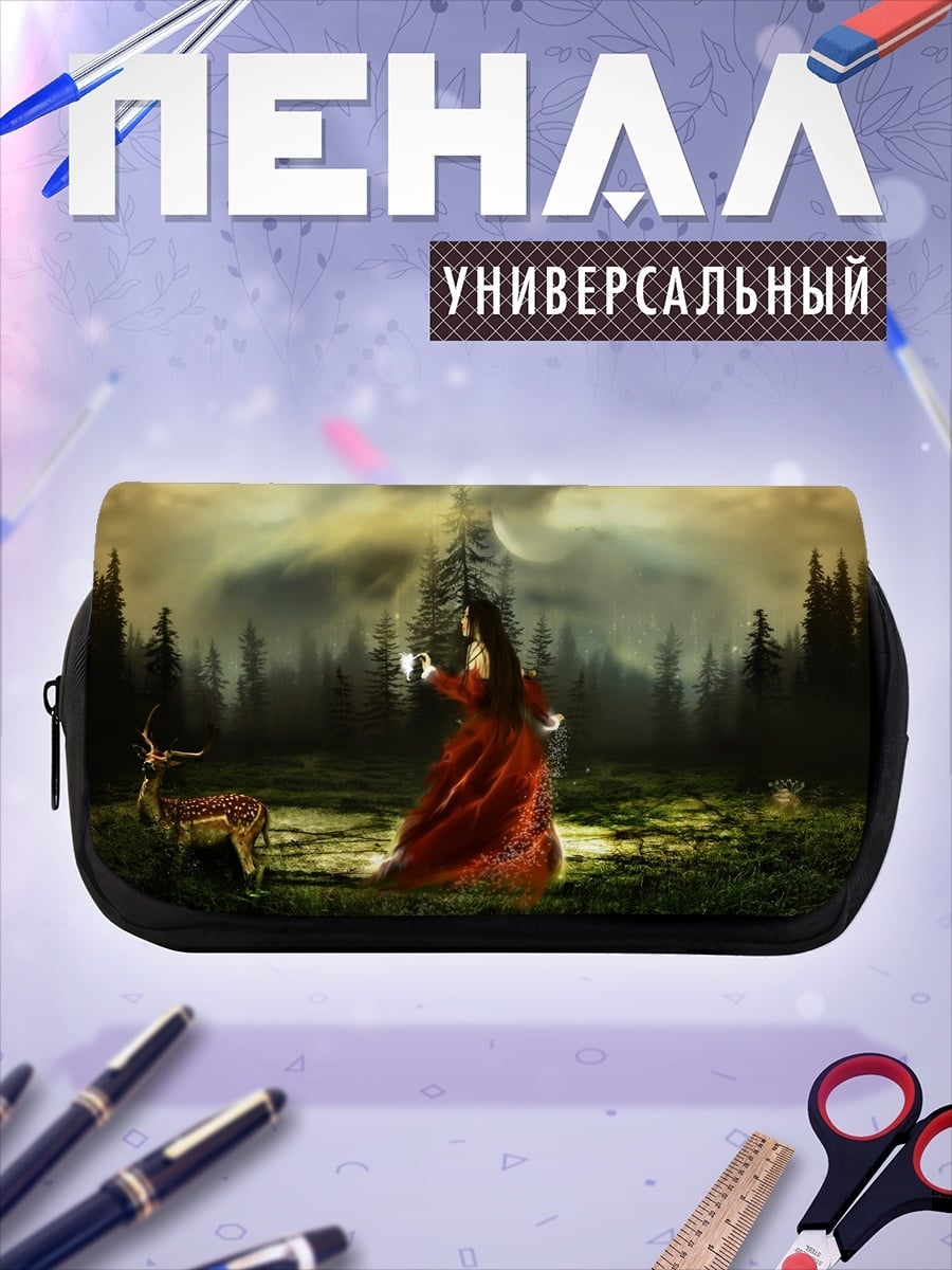 Пенал-косметичка Девушка в лесу