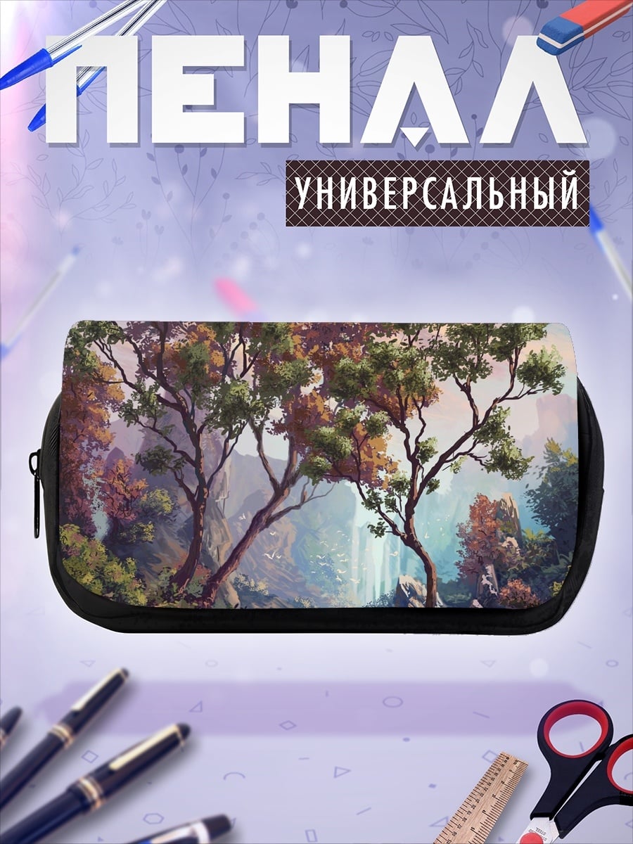 Пенал-косметичка Осенний лес река