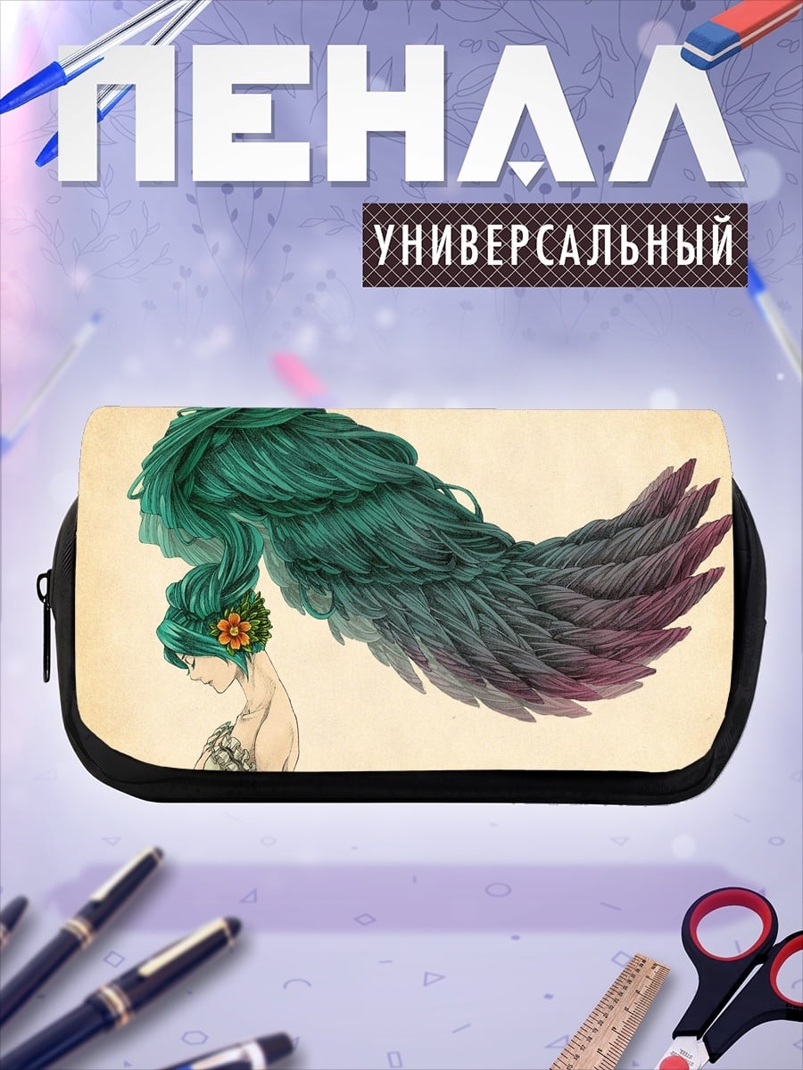 Пенал-косметичка девушка с крыльями