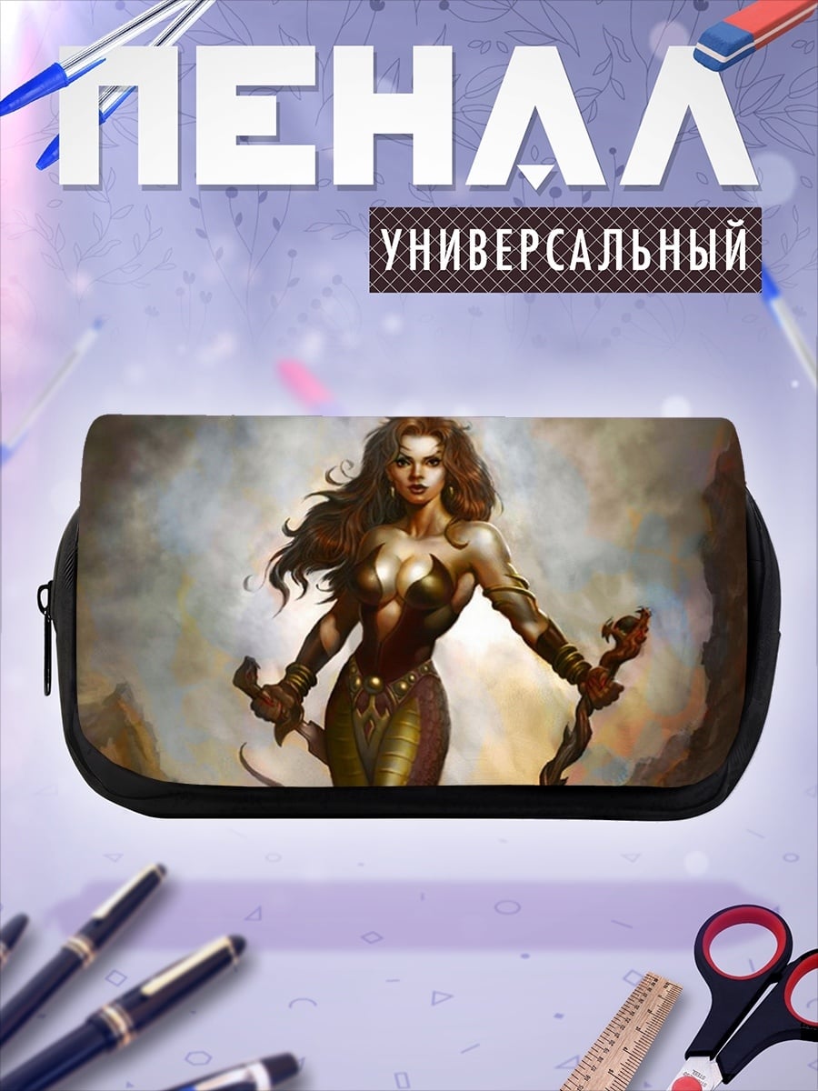 Пенал-косметичка воительница с мечами