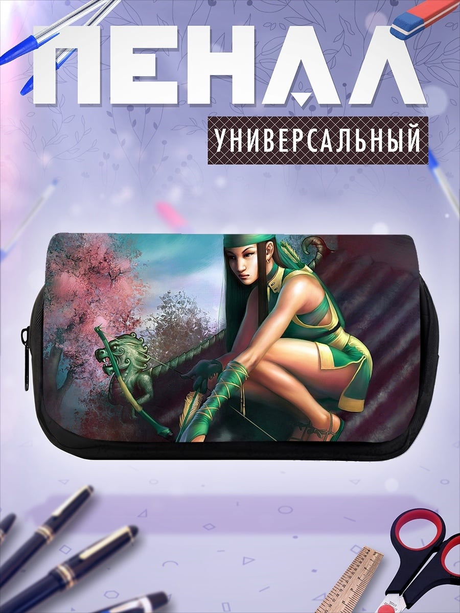 Пенал-косметичка Девушка лучница в кимоно