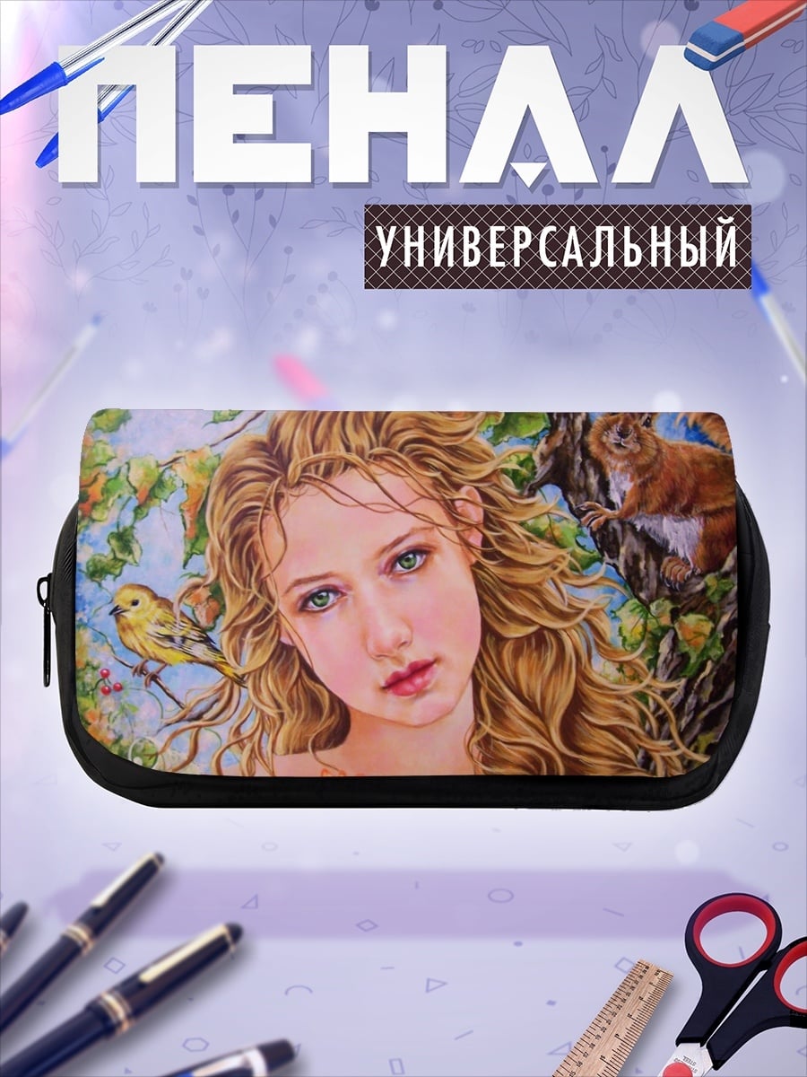 Пенал-косметичка Девушка в лесу
