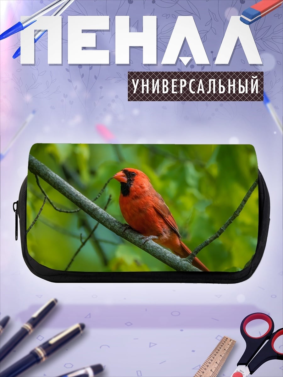 Пенал-косметичка красный кардинал