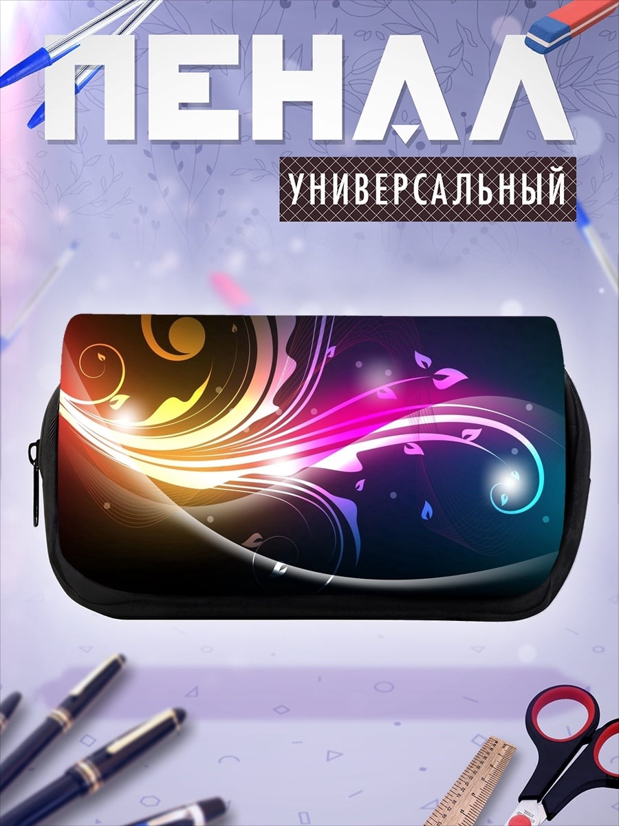 Пенал-косметичка Яркие цветочные узоры