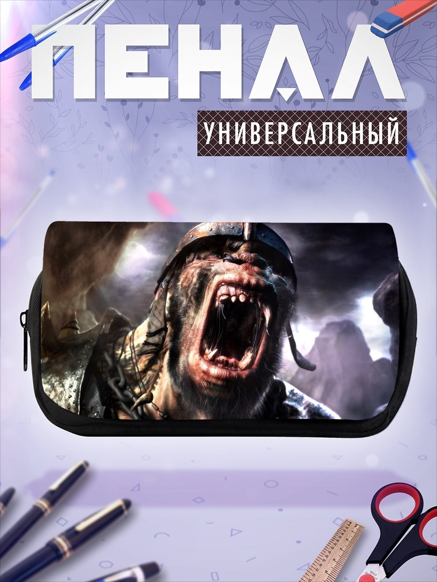 Пенал-косметичка кричащий орк воин