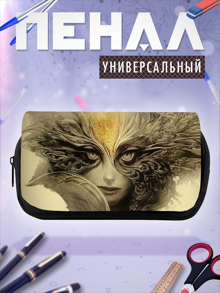 Пенал-косметичка Девушка с перьями