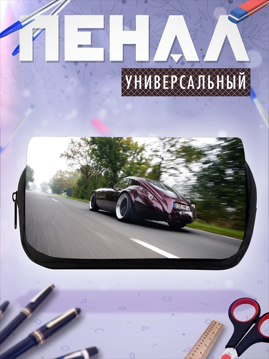 Пенал-косметичка Спортивный автомобиль на дороге