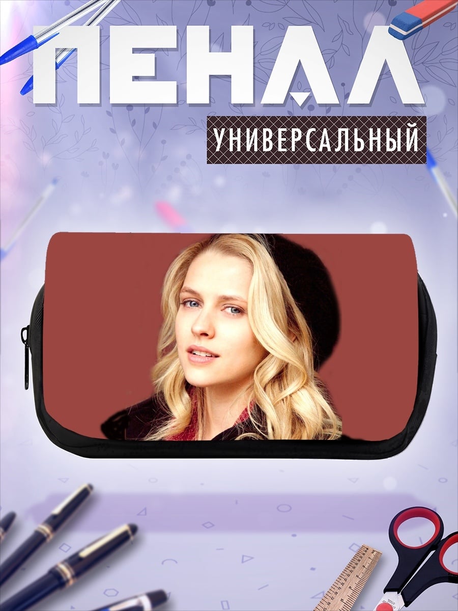 Пенал-косметичка блондинка в берете