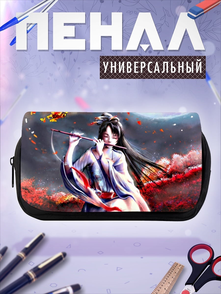 Пенал-косметичка Девушка играет на флейте