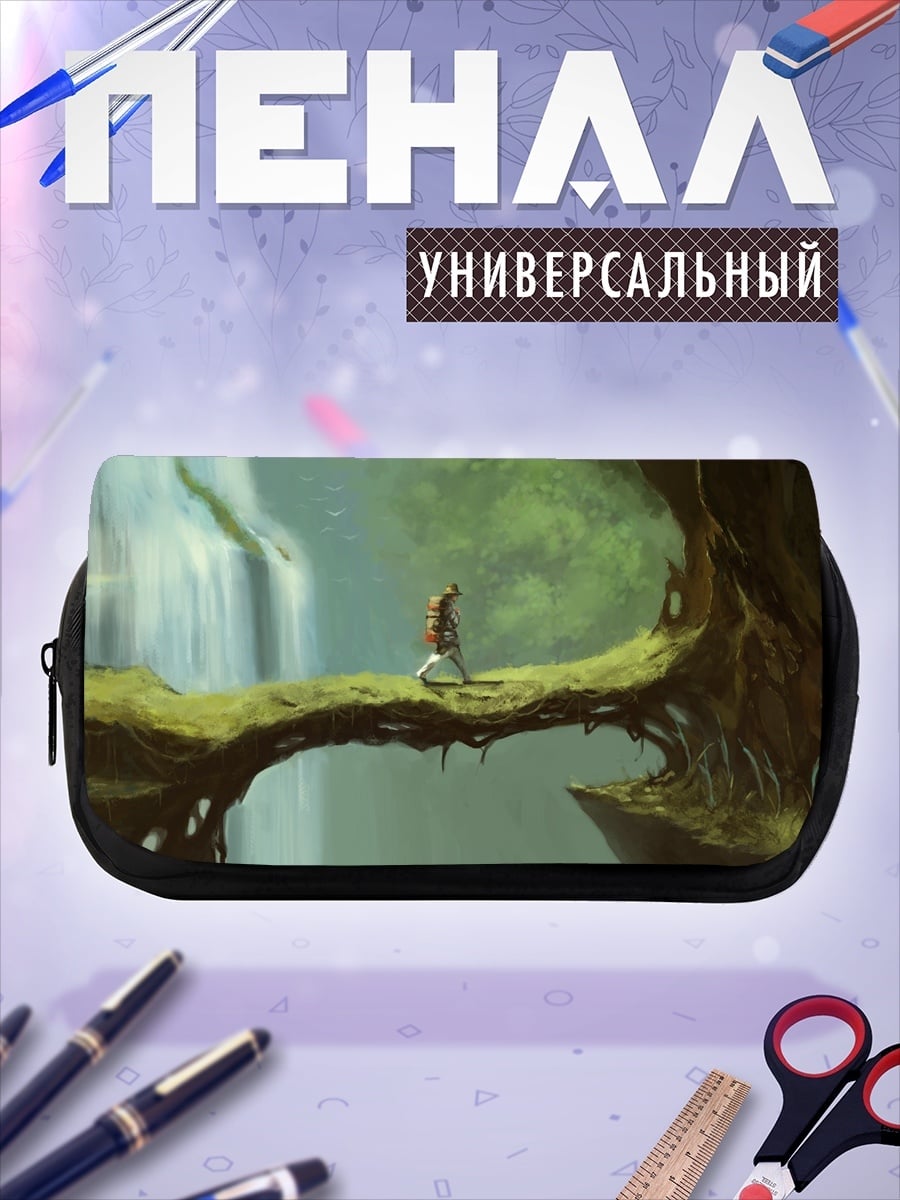 Пенал-косметичка путешественник у водопада
