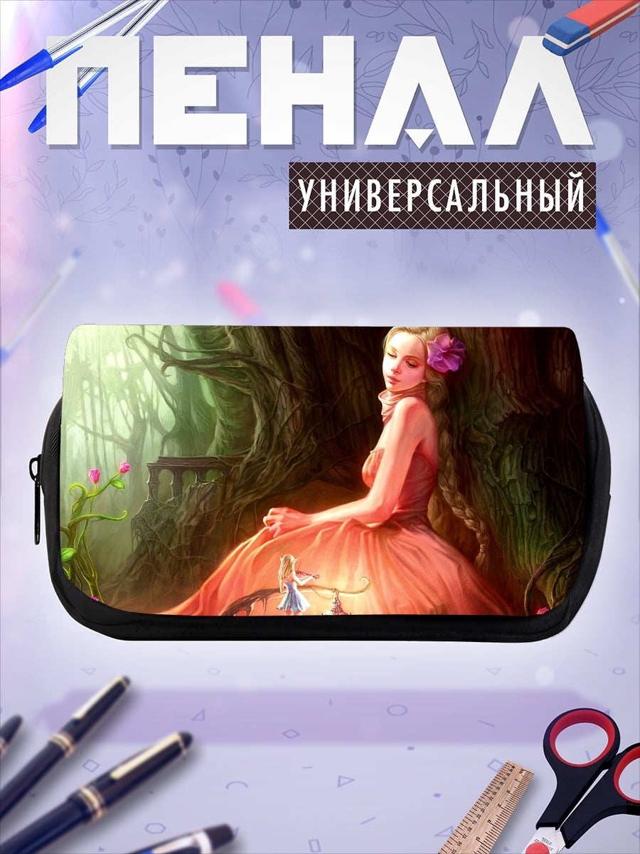 Пенал-косметичка девушка в лесу
