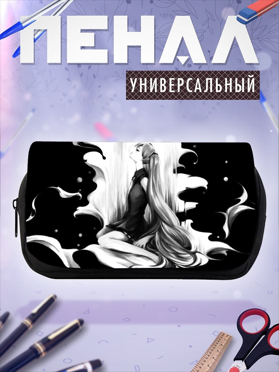 Пенал-косметичка Аниме девушка в черном