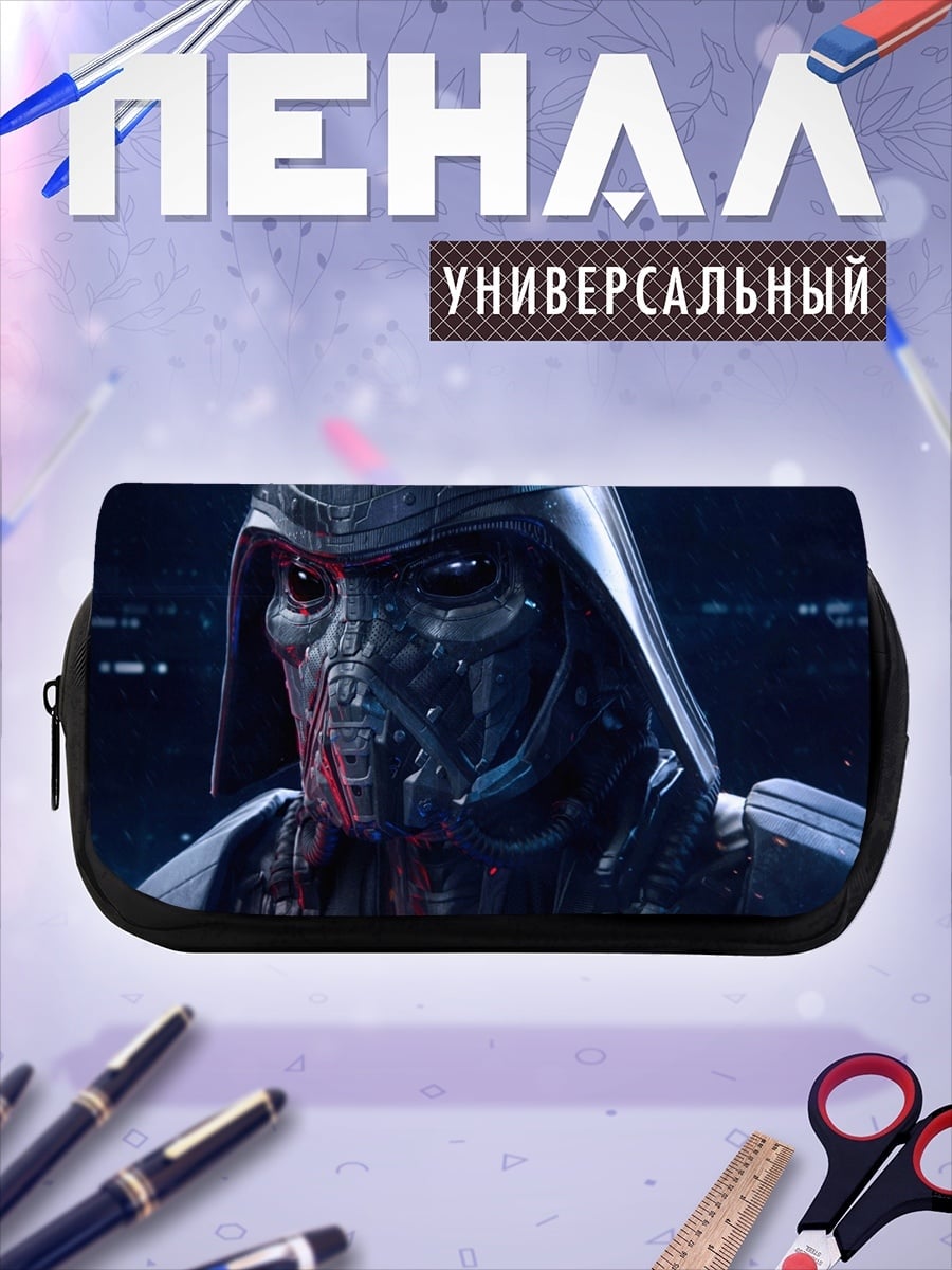 Пенал-косметичка Киберпанк персонаж в капюшоне