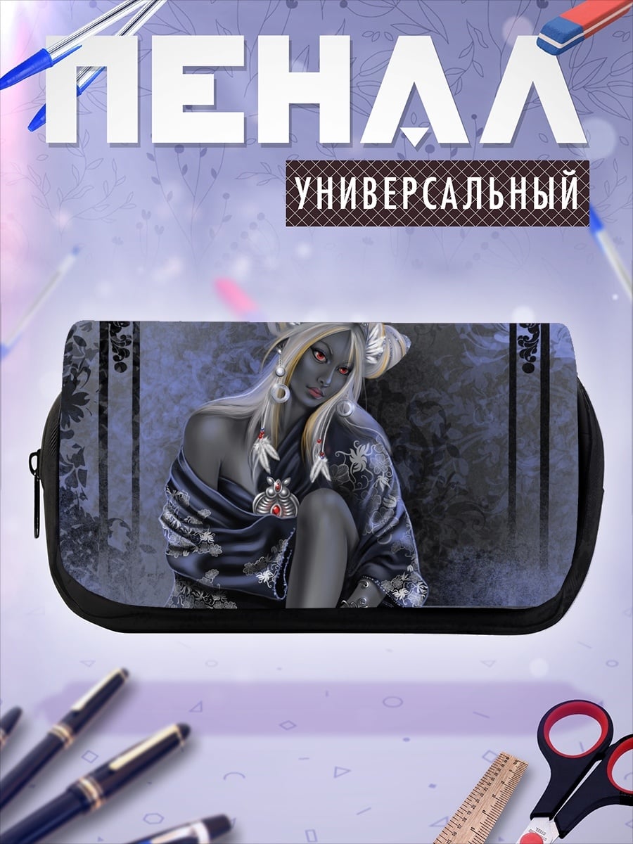 Пенал-косметичка темная фурри девушка