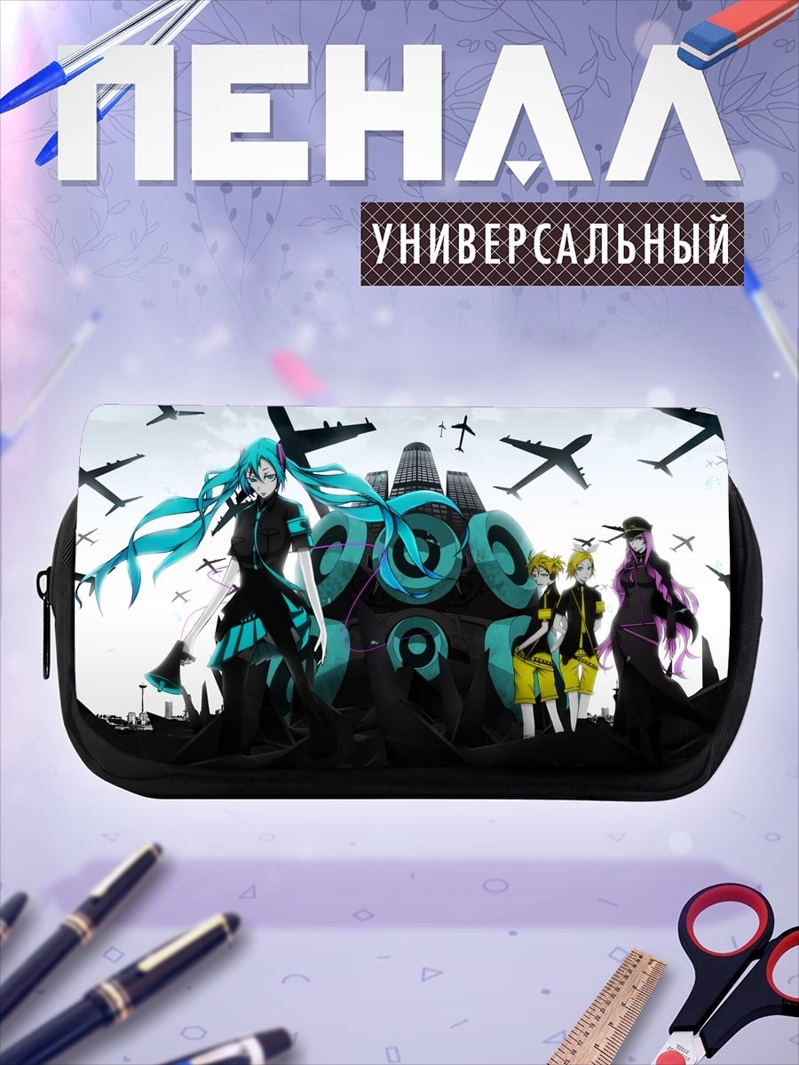 Пенал-косметичка аниме девушки и самолеты