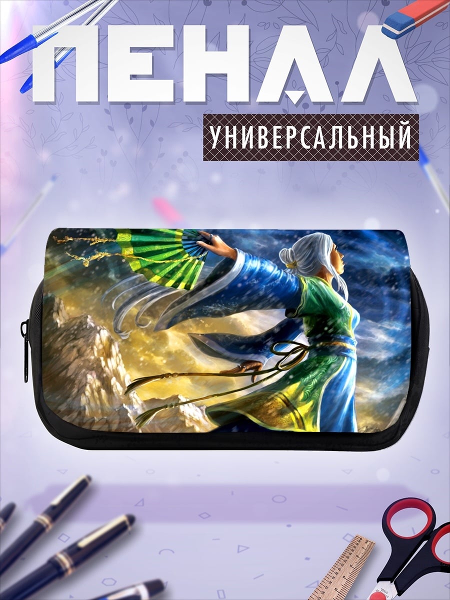 Пенал-косметичка девушка с веером