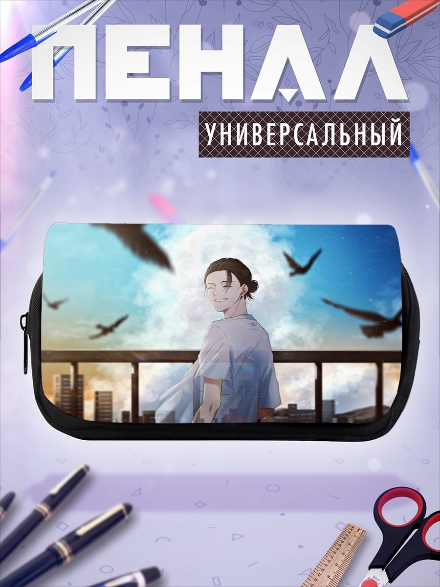 Пенал-косметичка Аниме девушка птицы