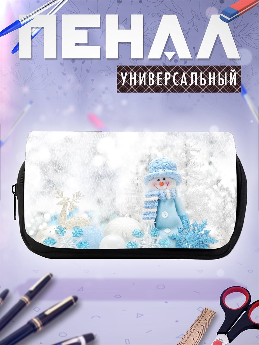 Пенал-косметичка Снеговик в шапке
