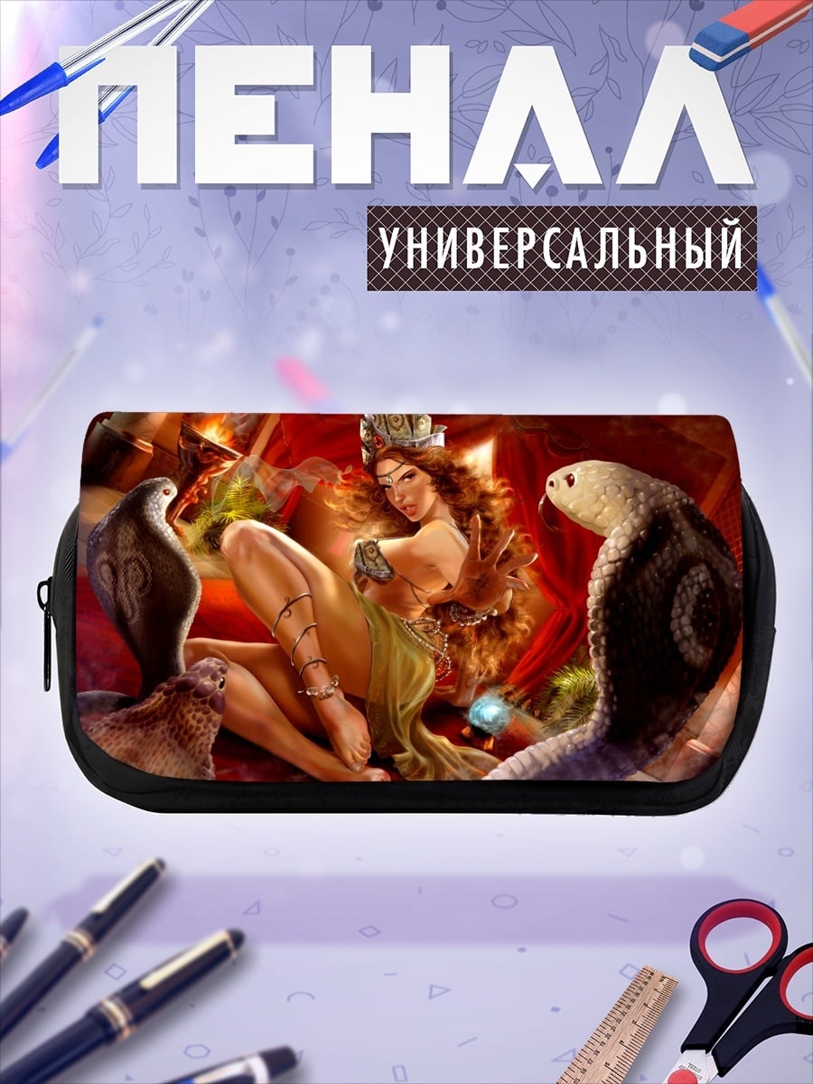 Пенал-косметичка Девушка с птицами