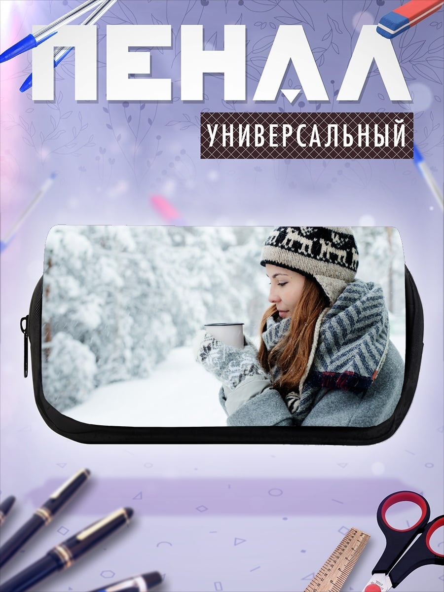 Пенал-косметичка Девушка в снегу