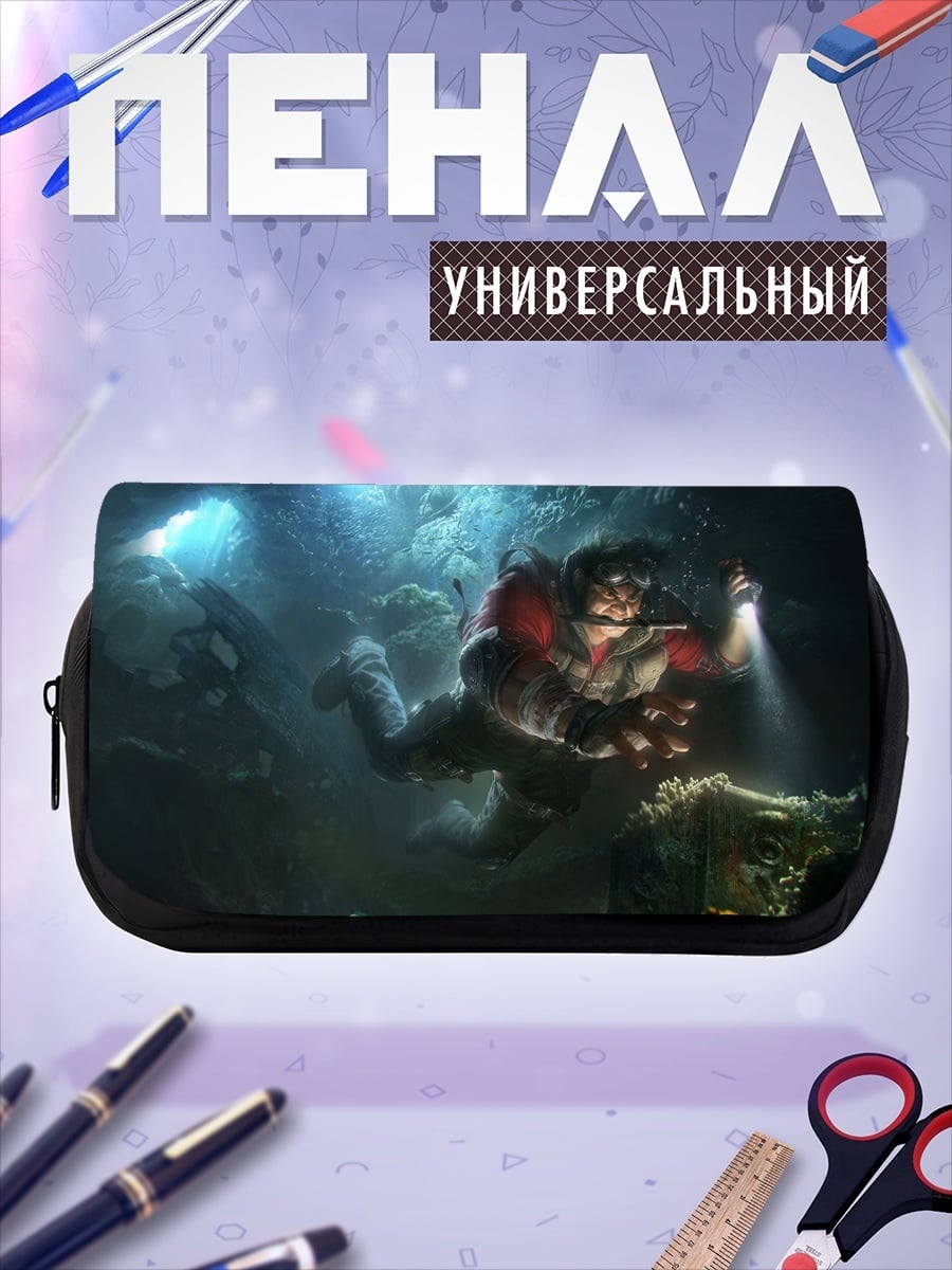 Пенал-косметичка Аниме девушка в воде