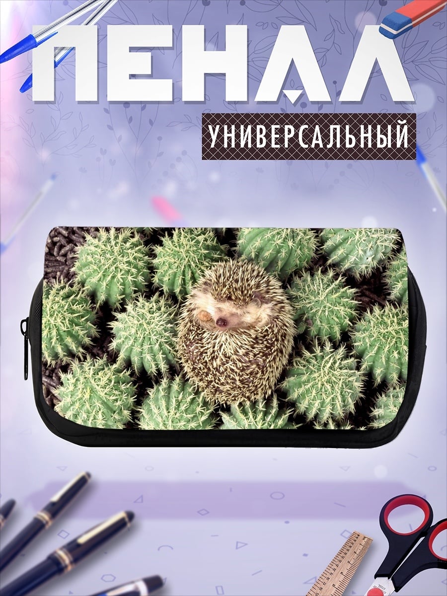 Пенал-косметичка Ёжик среди кактусов