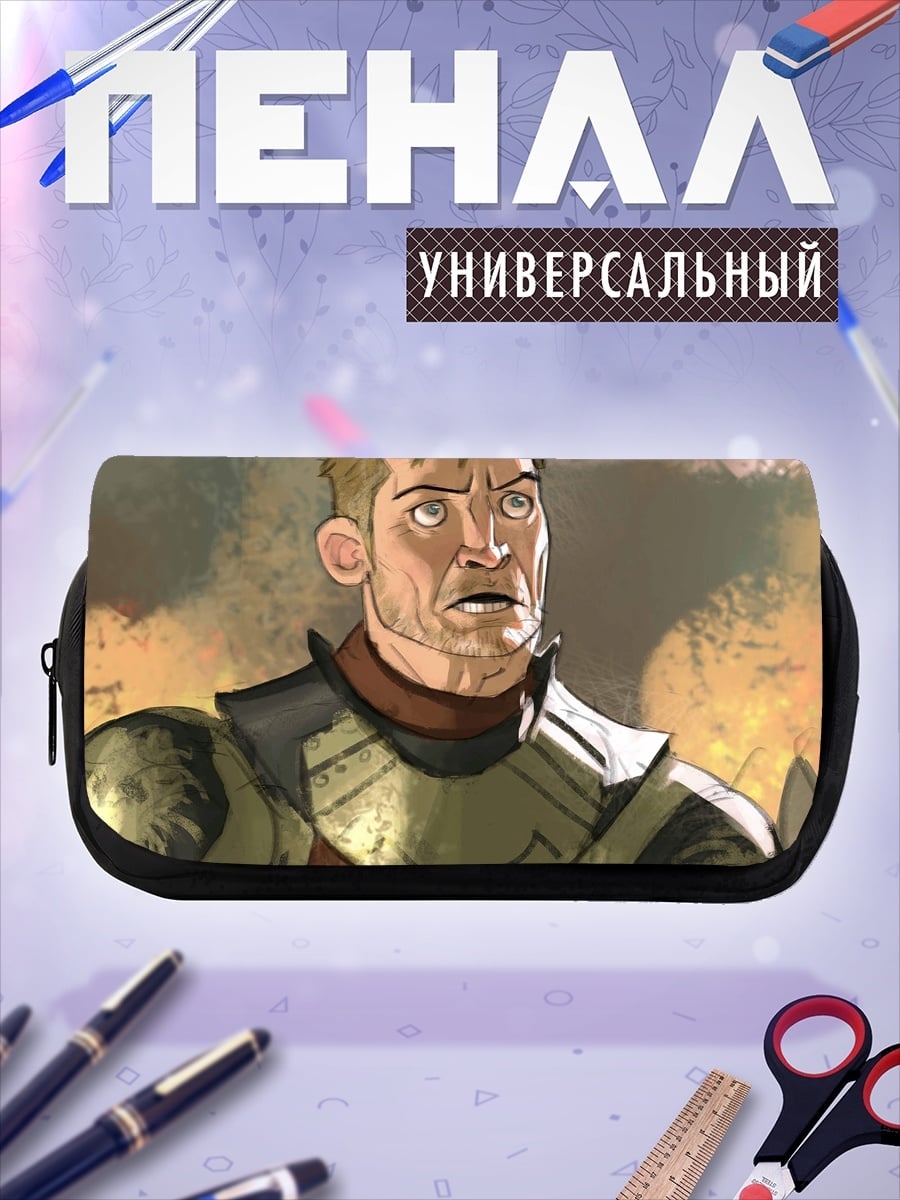 Пенал-косметичка удивленный воин в доспехах