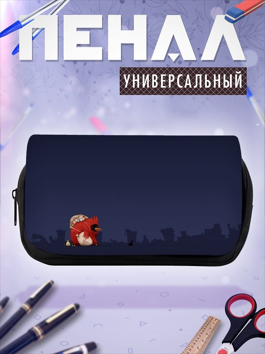 Пенал-косметичка красный монстр в ночи
