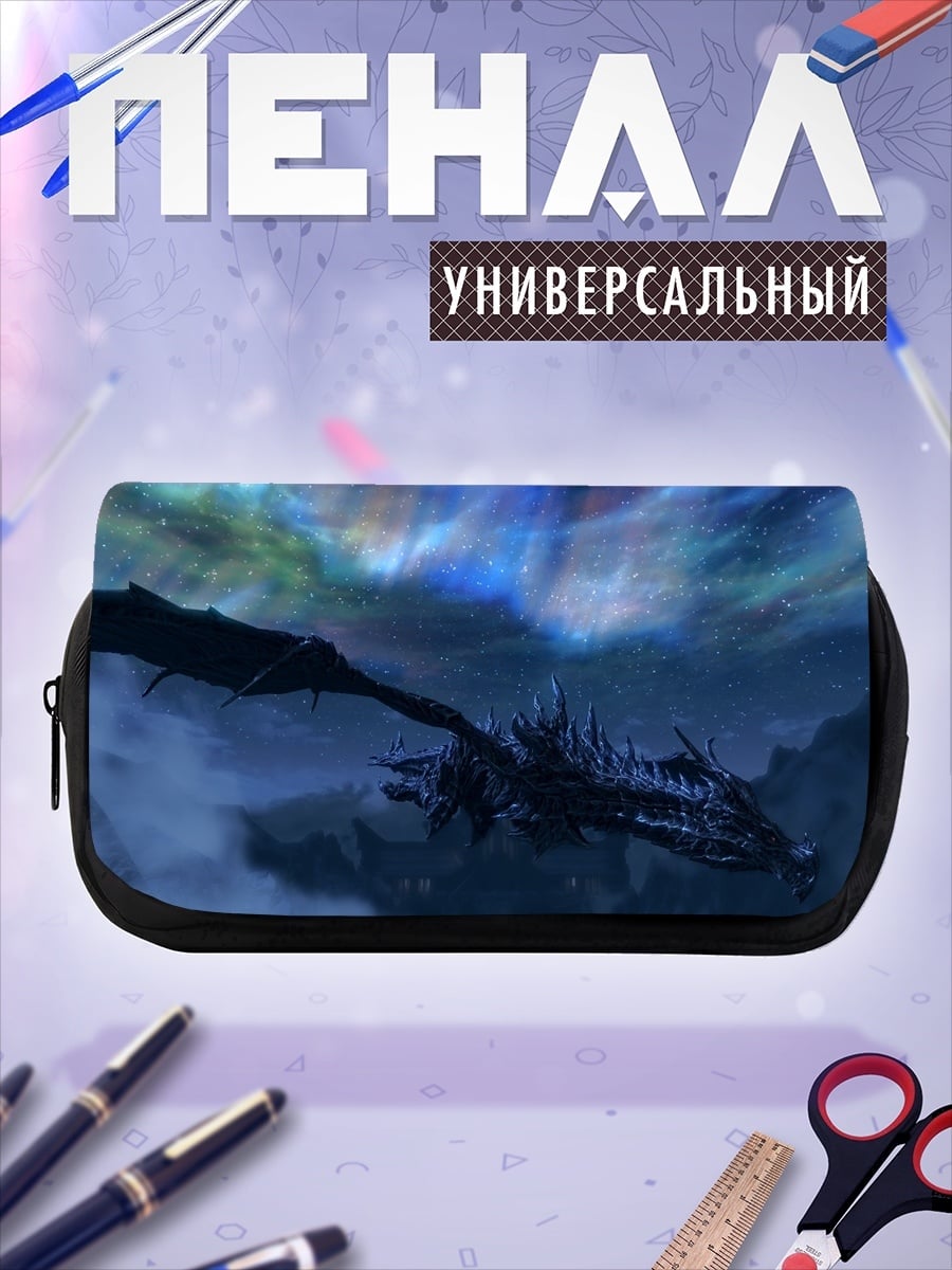 Пенал-косметичка Летающий дракон в небе