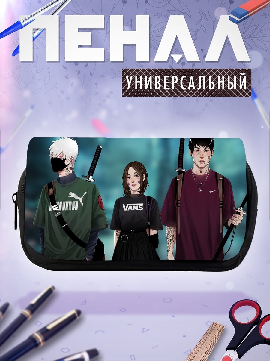 Пенал-косметичка Аниме самураи в городе