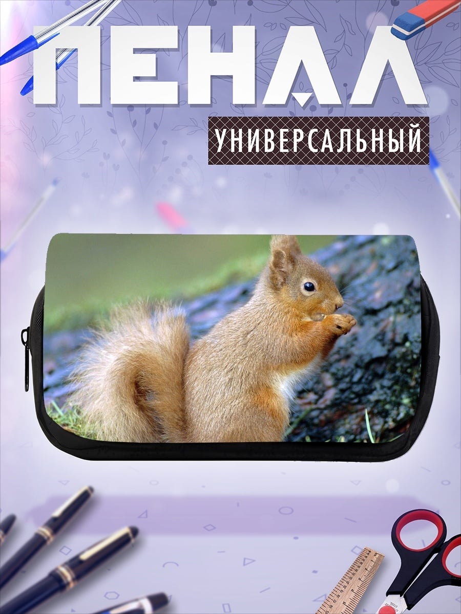 Пенал-косметичка Рыжая белка ест
