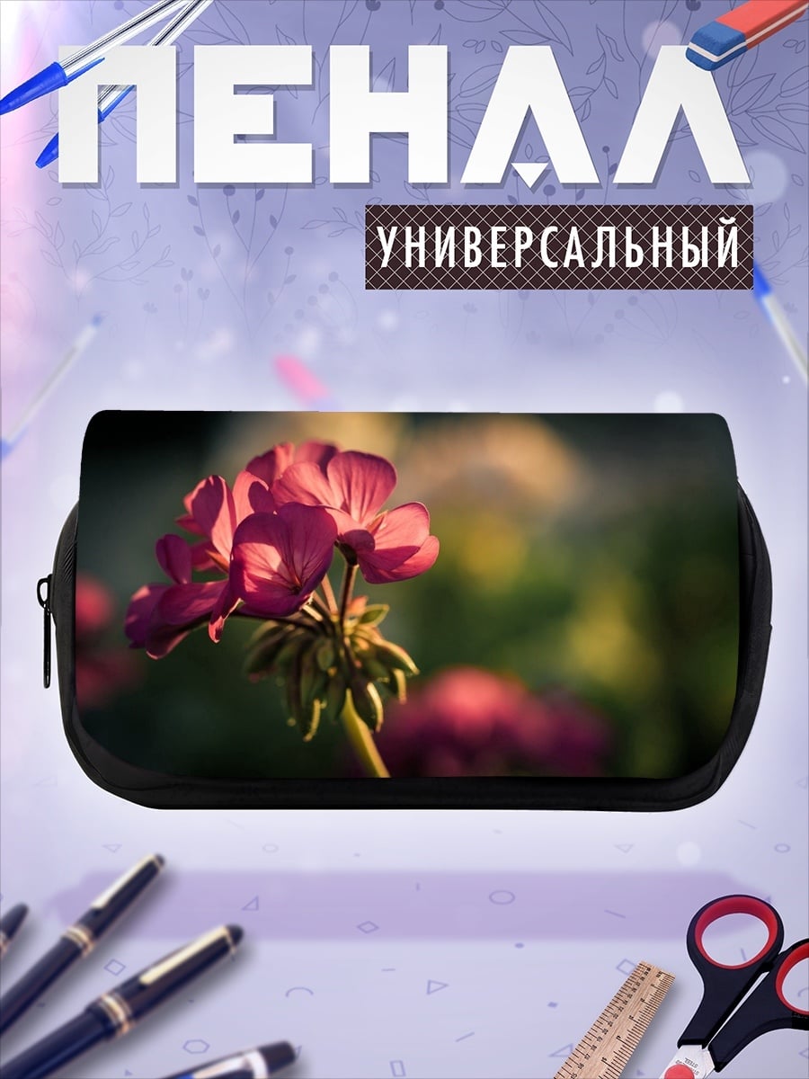 Пенал-косметичка Розовый цветок крупным планом