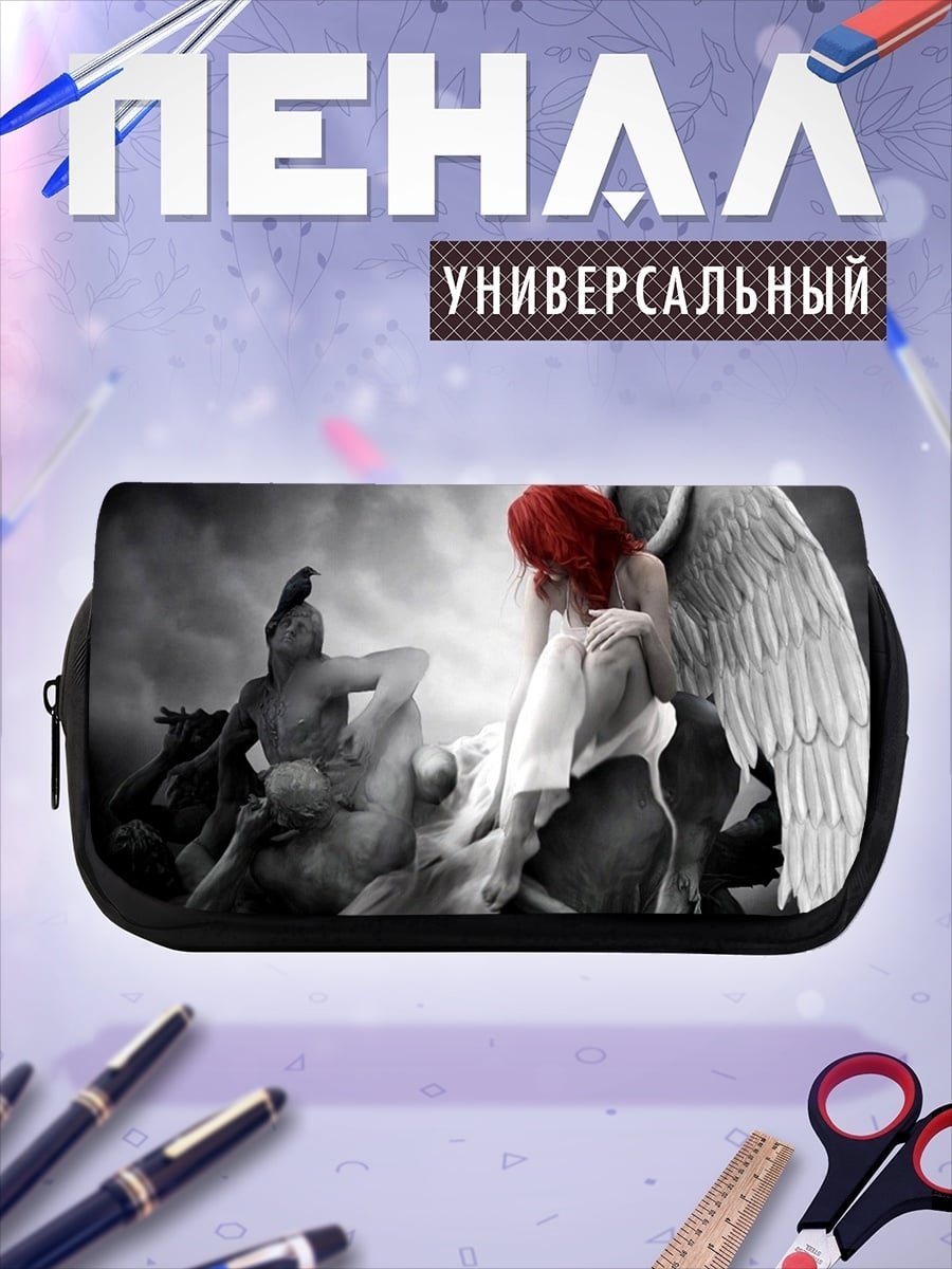 Пенал-косметичка ангел с красными волосами