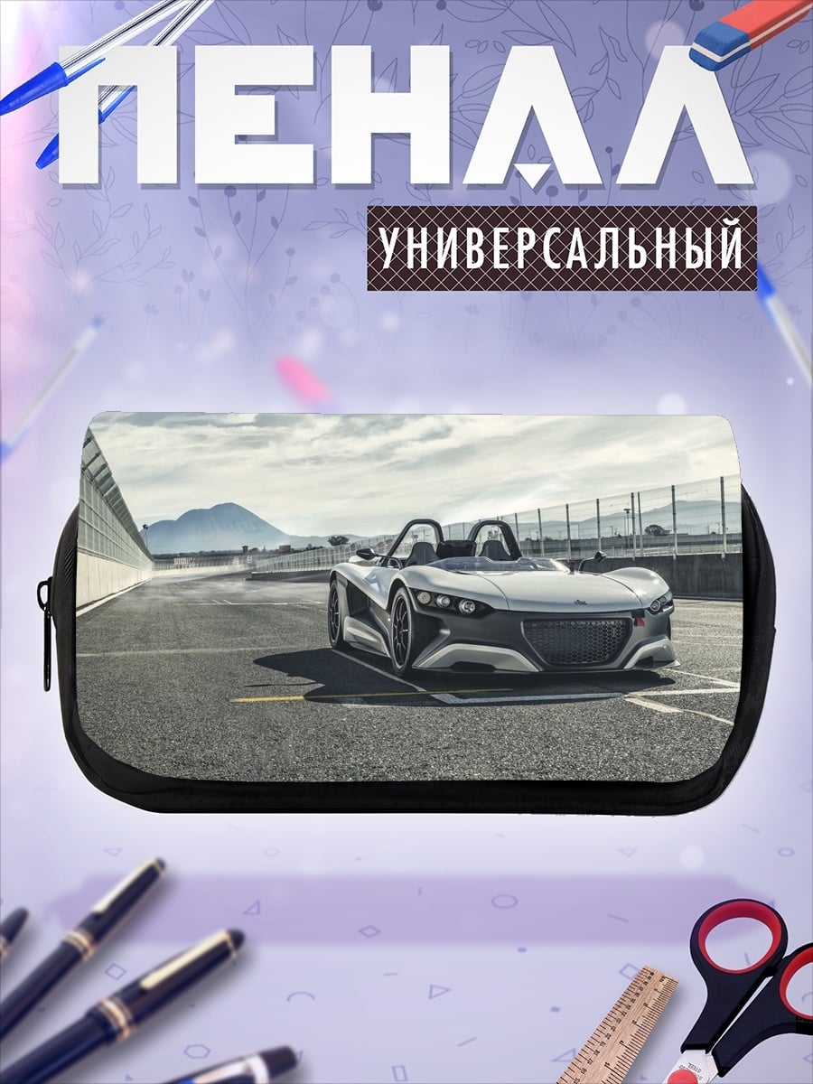 Пенал-косметичка Спортивный автомобиль на треке