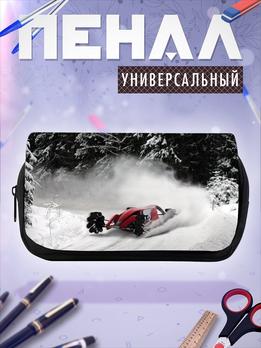 Пенал-косметичка Снегоход в лесу