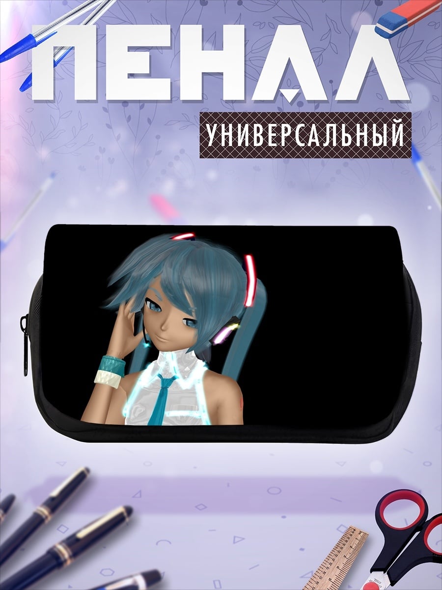 Пенал-косметичка Мику в наушниках