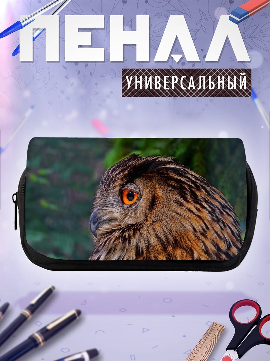 Пенал-косметичка Крупный план совы