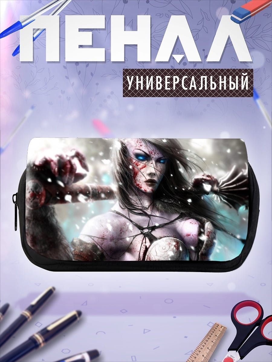 Пенал-косметичка Воительница с синими глазами